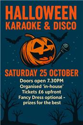 Halloween Karaoke Disco - Saturday 25 October 